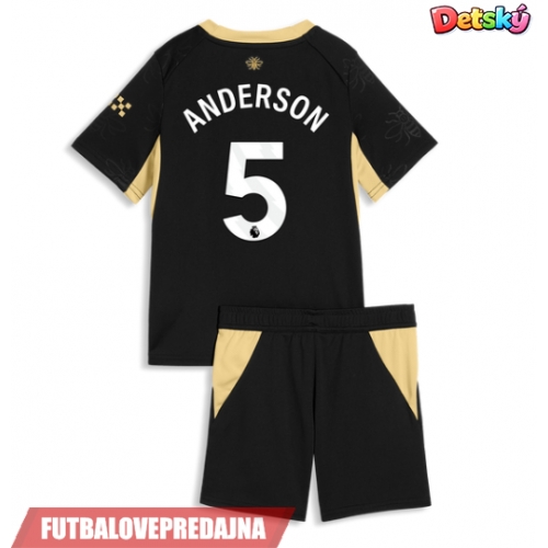 Lacne Dětský Futbalové dres Manchester City Elliot Anderson #5 2026-27 Krátky Rukáv - Preč (+ trenírky)